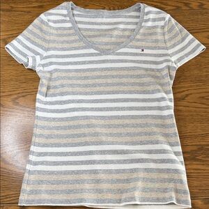 Tommy Hilfiger Striped V-Neck Women's Top